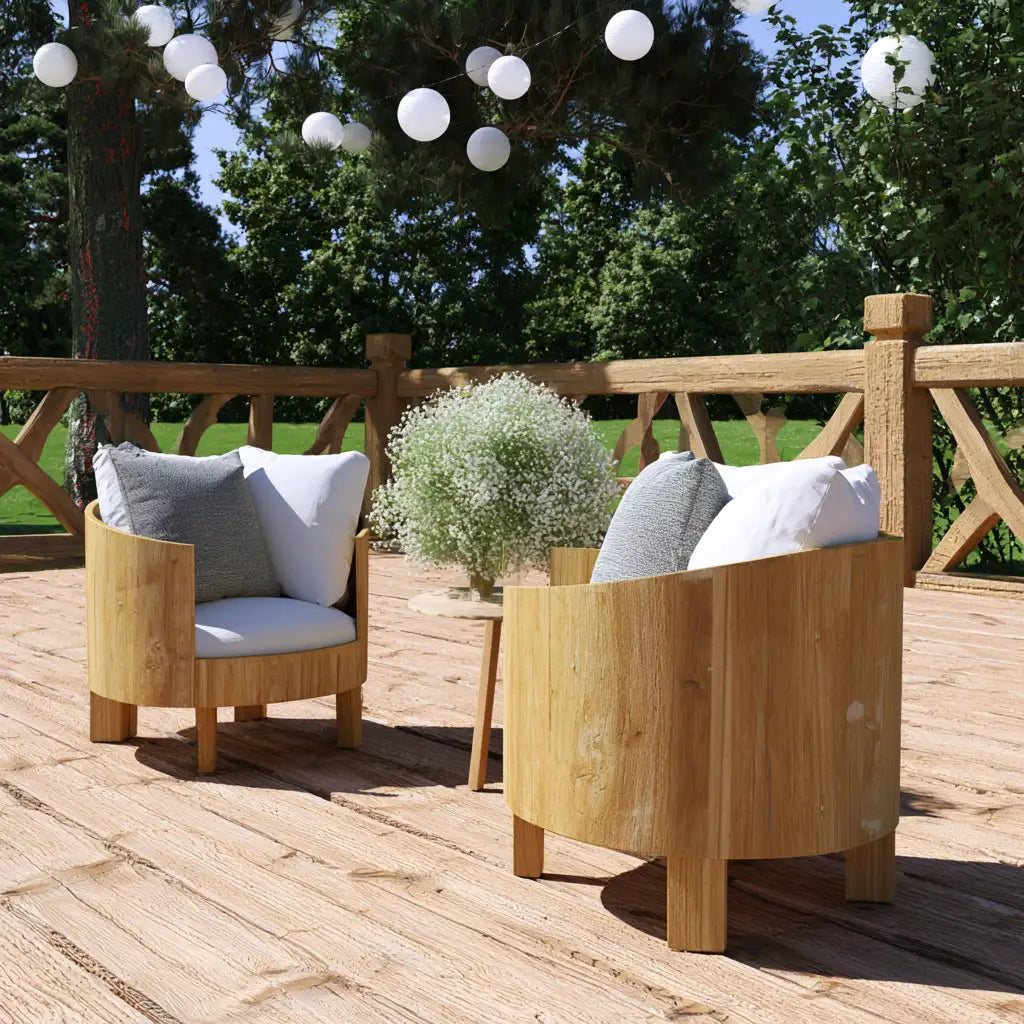 Poltrona sospesa dalla forma compatta, beige, per la casa